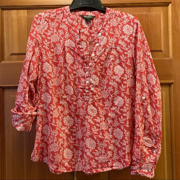 EDDIE BAUER light cotton floral shirt, size M - Picture 1 of 7